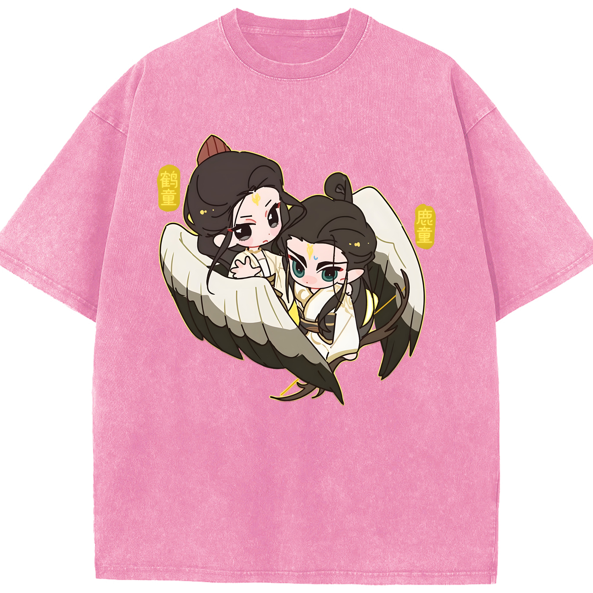 （画像用） Ne Zha 2 ナタ 魔童の大暴れ 綿100% ヴィンテージ風 半袖Tシャツ（フロントプリント）